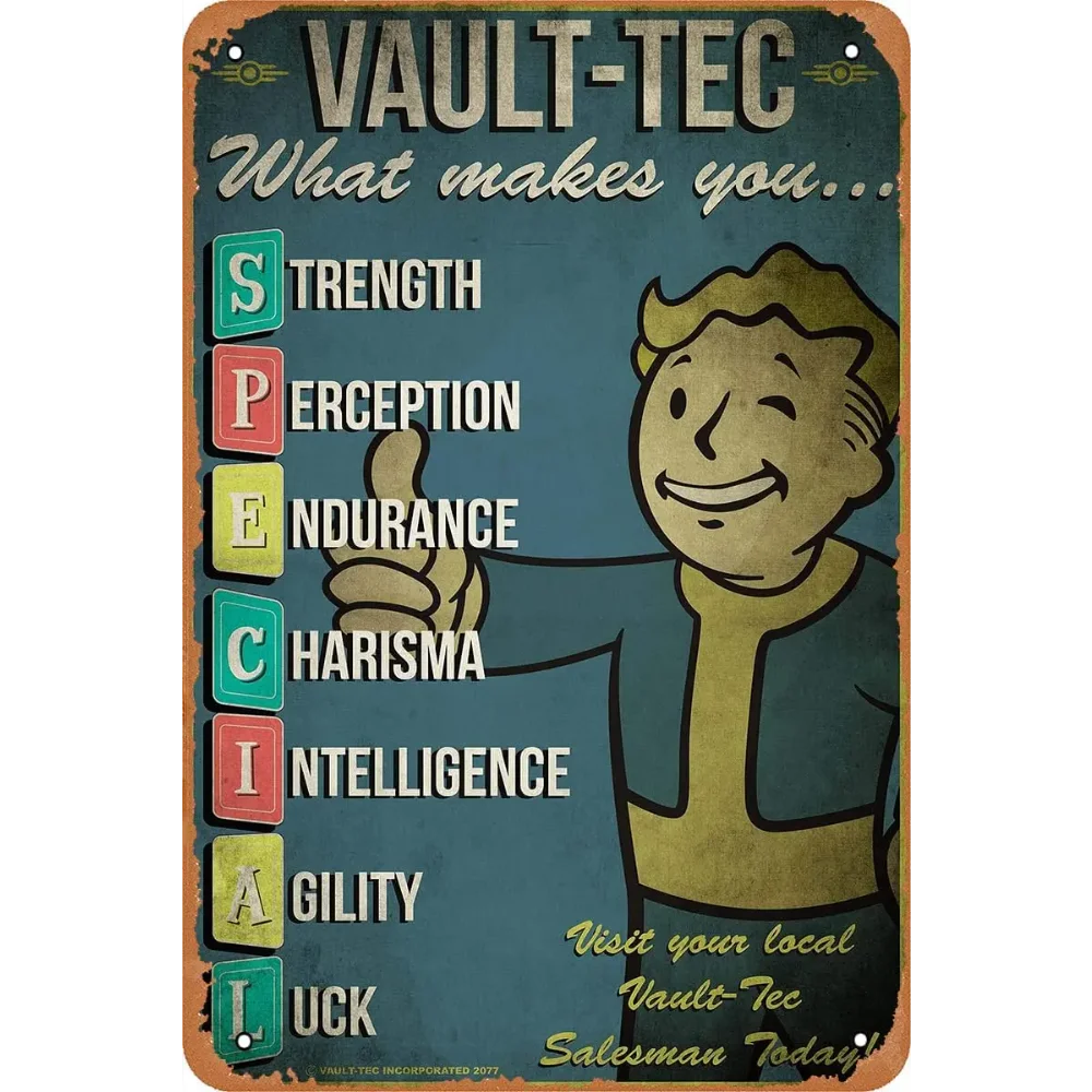 Retro Gaming Vault - RetroGameDecor V-Vault Tec Metalowy Plakat -