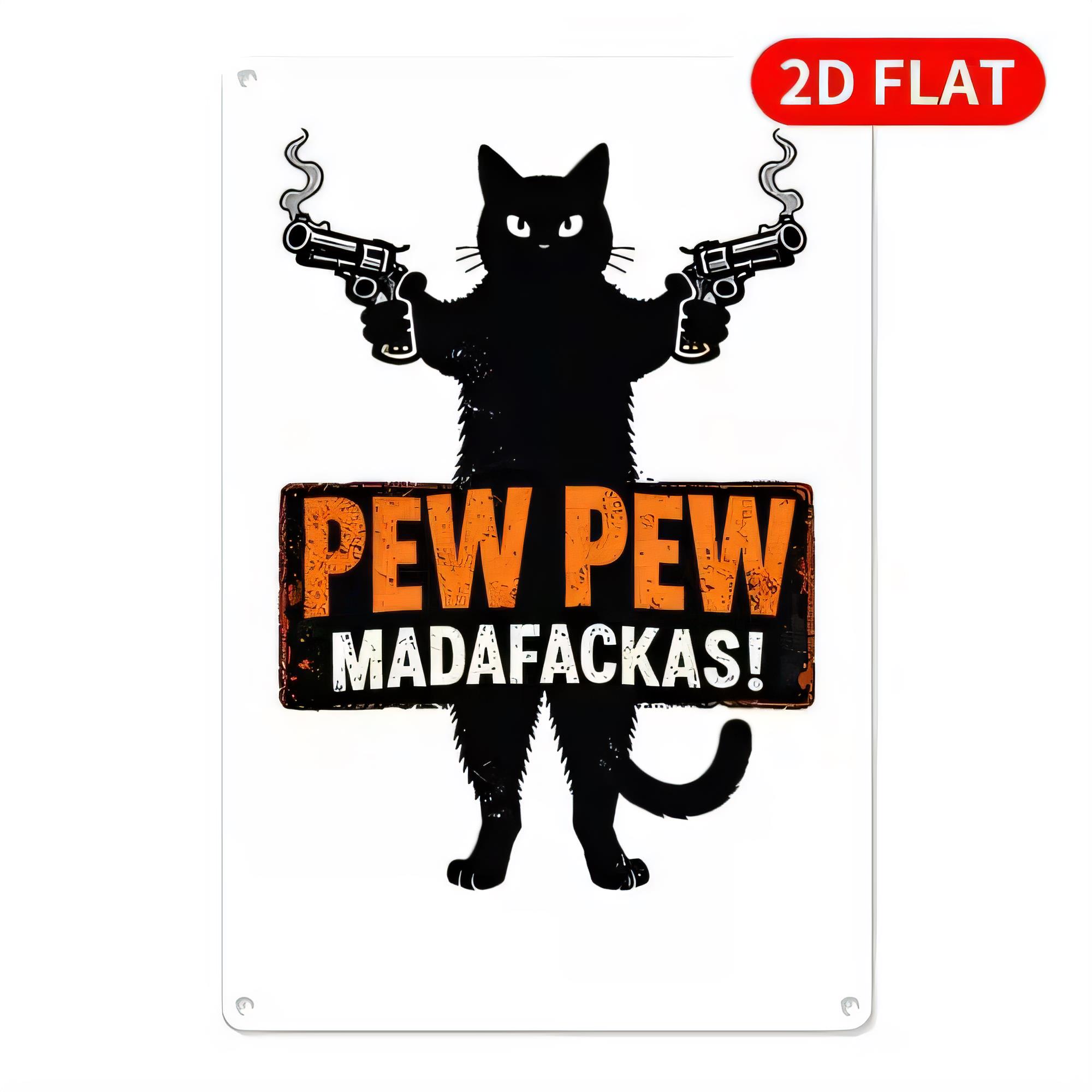 Retro Gaming Bar - Tabliczka Metalowa Pew Pew Madafakkas Śmieszny