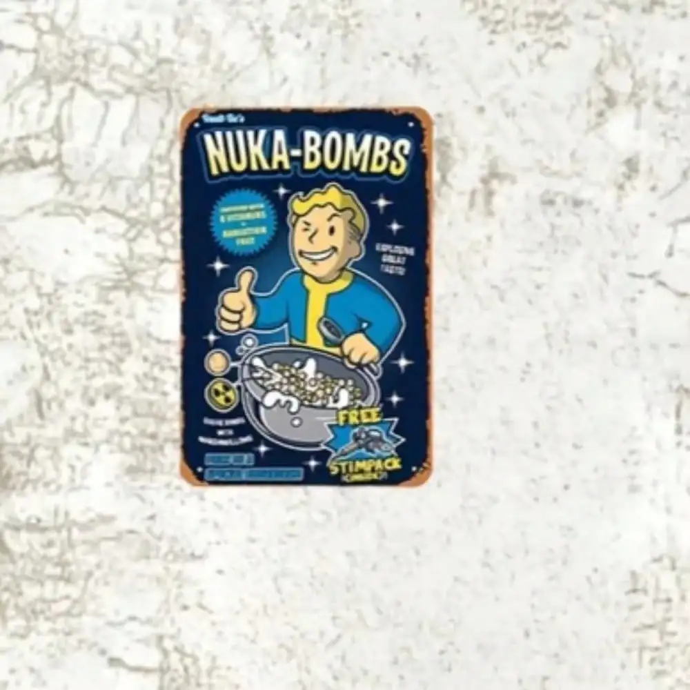Retro Gaming Vault - Metalowy szyld Vault-Tec Nuka-Bombs - Retro