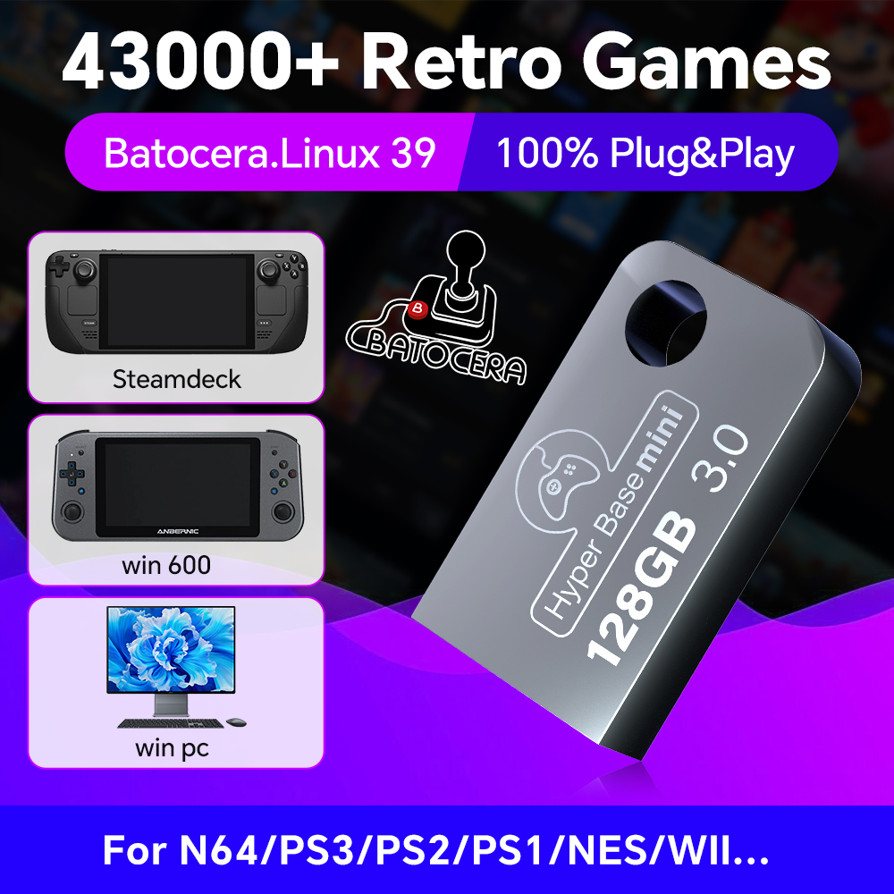 Retro Gaming Stick - Batocera 128G pamięć flash USB dla