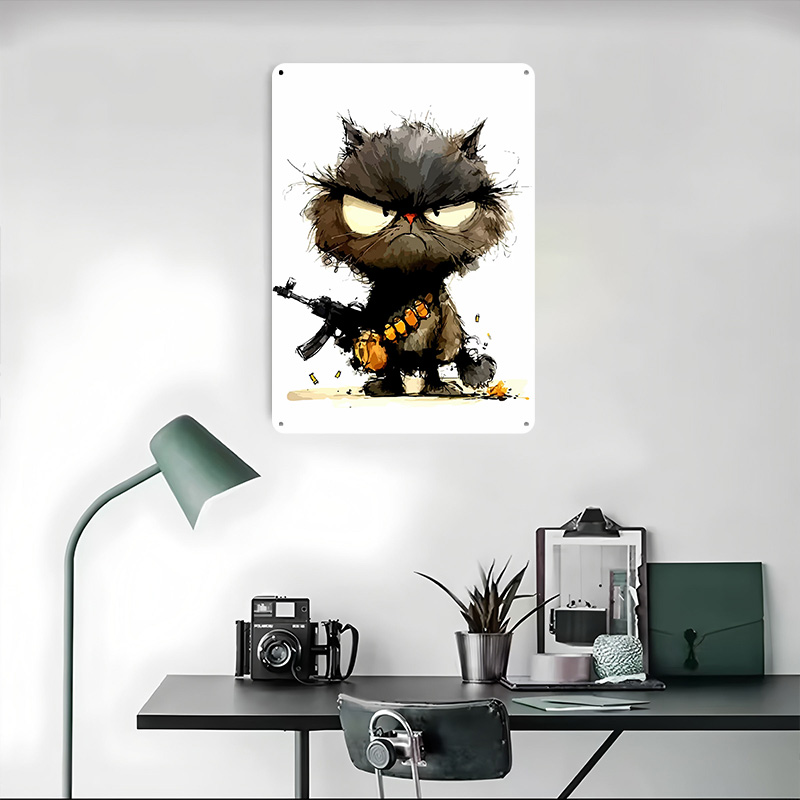 Plakat z kotem z pistoletem, p – Retro Gaming Gun recenzja i cena